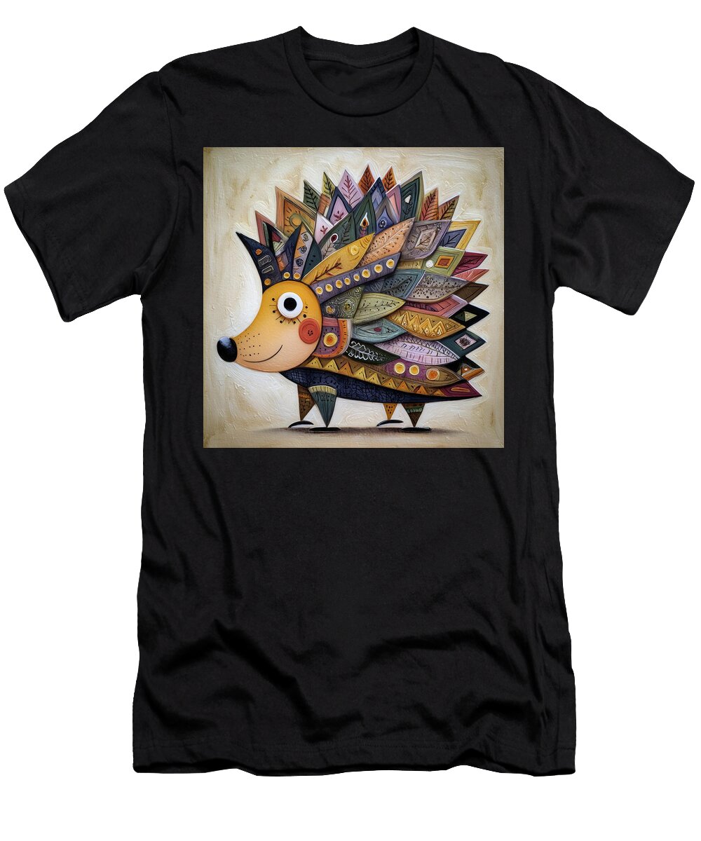 005 Whimsical Hedgehog with Colorful Spines Nikolay Panov T-Shirt