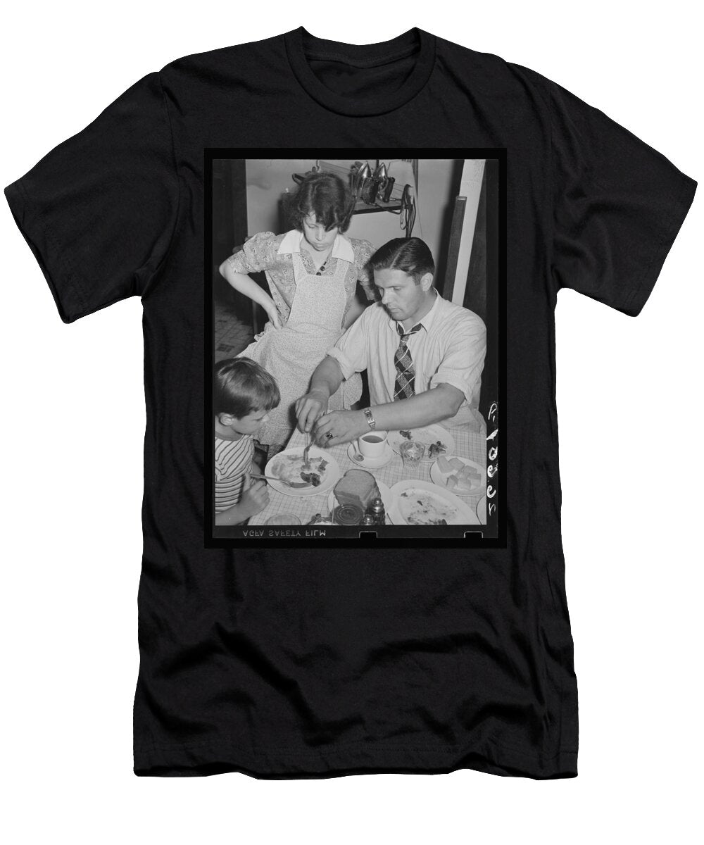 1 1938 Aliquippa Pennsylvania the Clifford Shorts Family At Dinner Medium Format Negative By Art Celestial Images T-Shirt