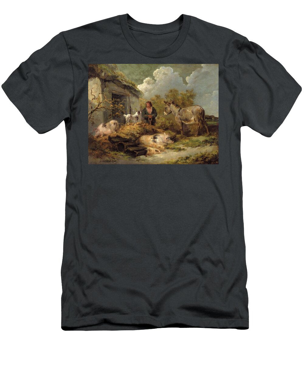 1 a Farm Boy with a Donkey Pigs and a Sheep Dog George Morland T-Shirt