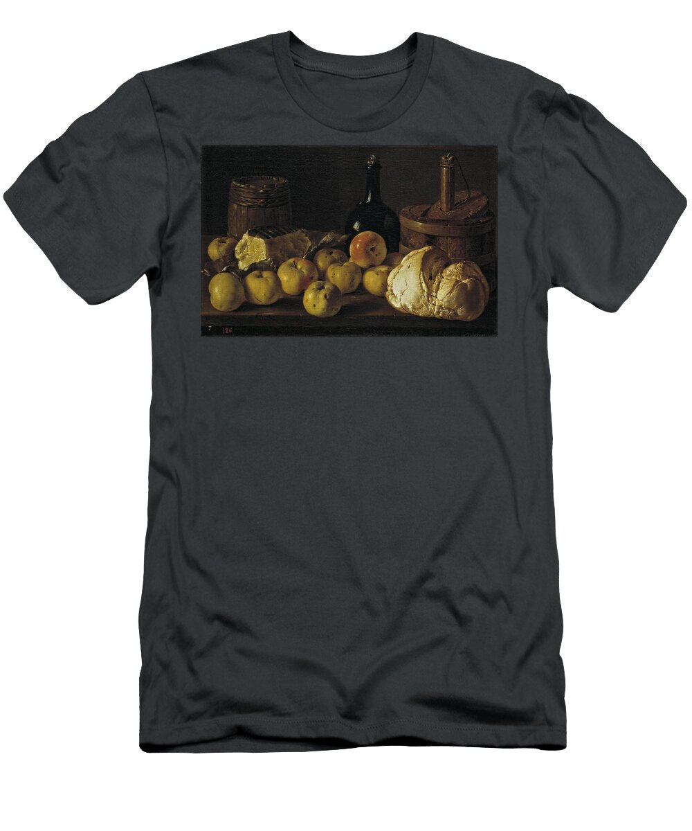 1 Bodegon Con Manzanas Pan Queso Y Recipientes Luis Egidio Melendez T-Shirt