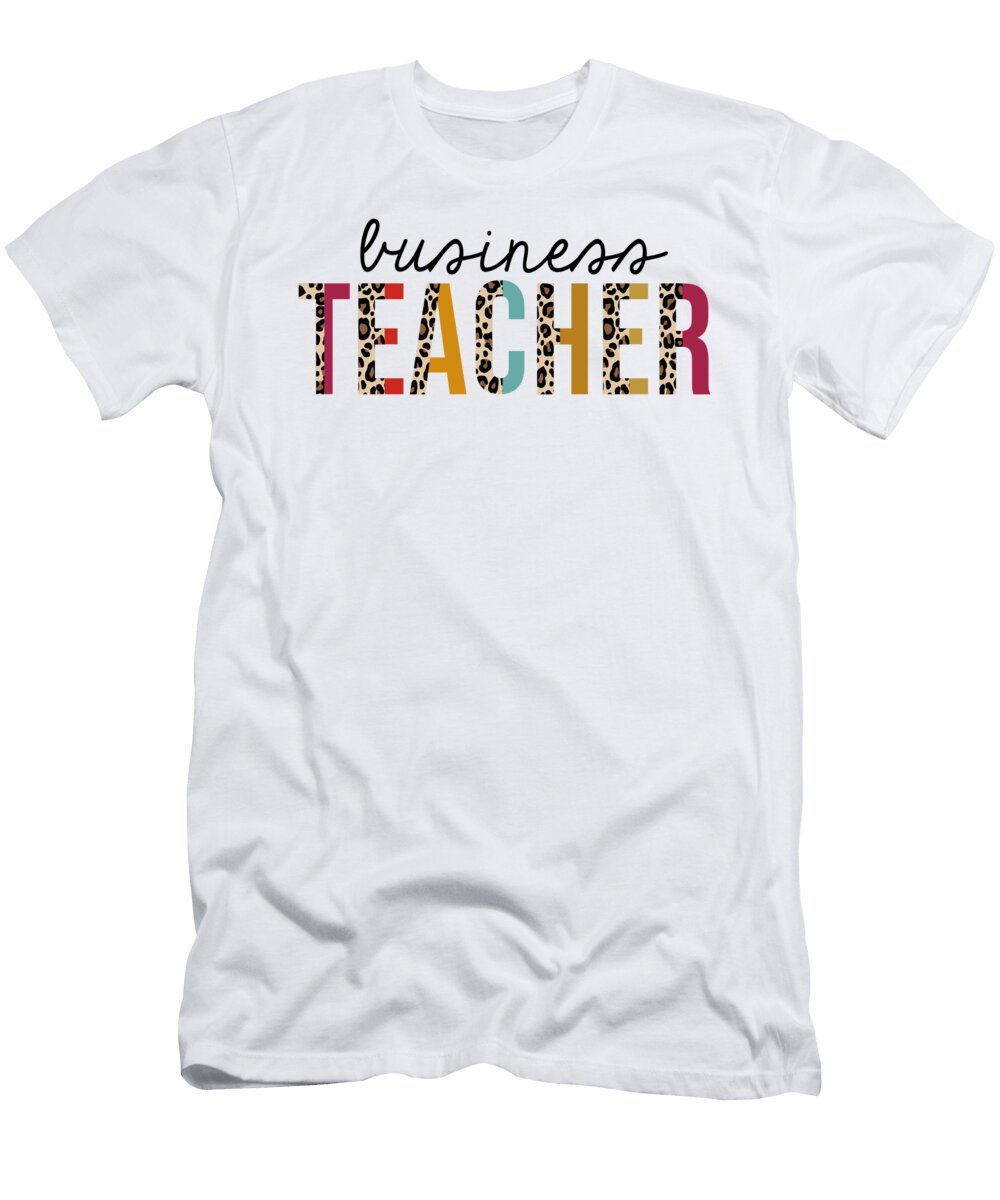 1 Business Teacher Leopard Print Funny Teaching Appreciation Jensen Cena T-Shirt