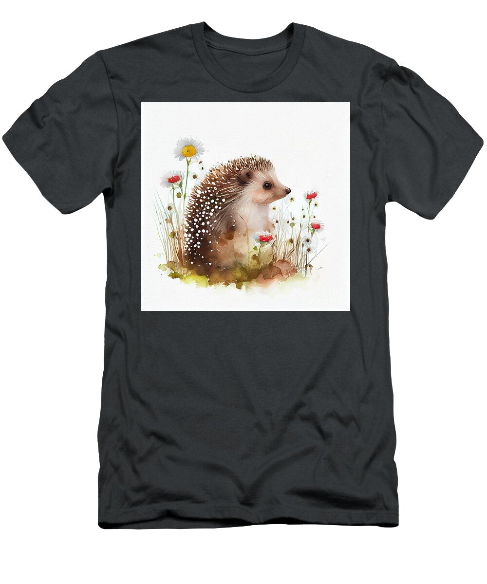 1 Cute Hedgehog in the Meadow K Watercolor By Asar Studios Celestial Images T-Shirt