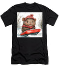 1 Cute Hedgehog Sledding in the Winter Snow Rhys Jacobson T-Shirt