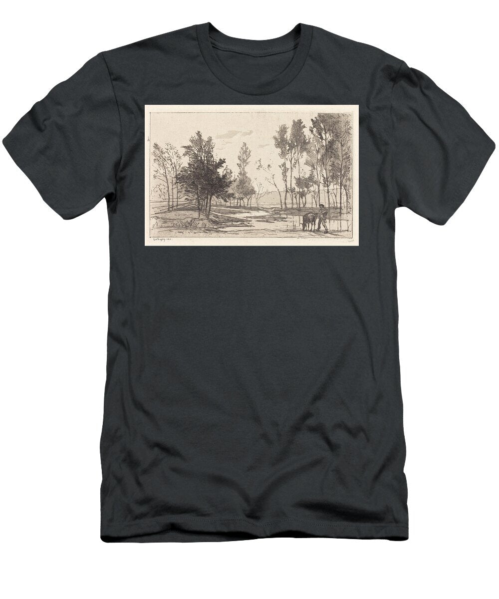 1 Donkey At a Watering Place L Ane a L Abreuvoir Charles Fran Ois Daubigny T-Shirt
