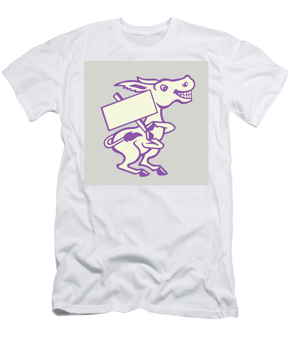 1 Donkey Holding Blank Sign Csa Images T-Shirt
