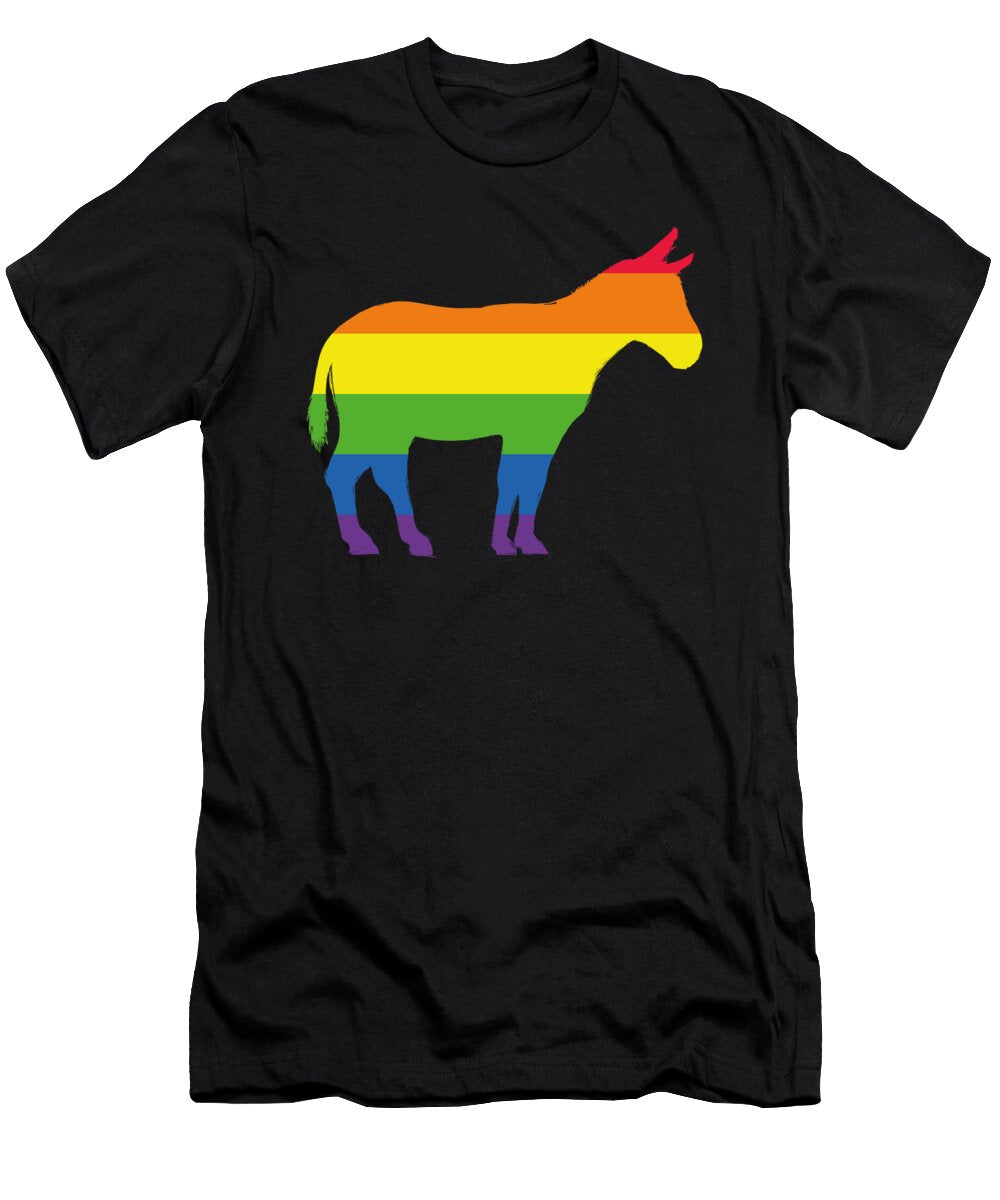 1 Donkey with Retro Rainbow Manuel Schmucker T-Shirt