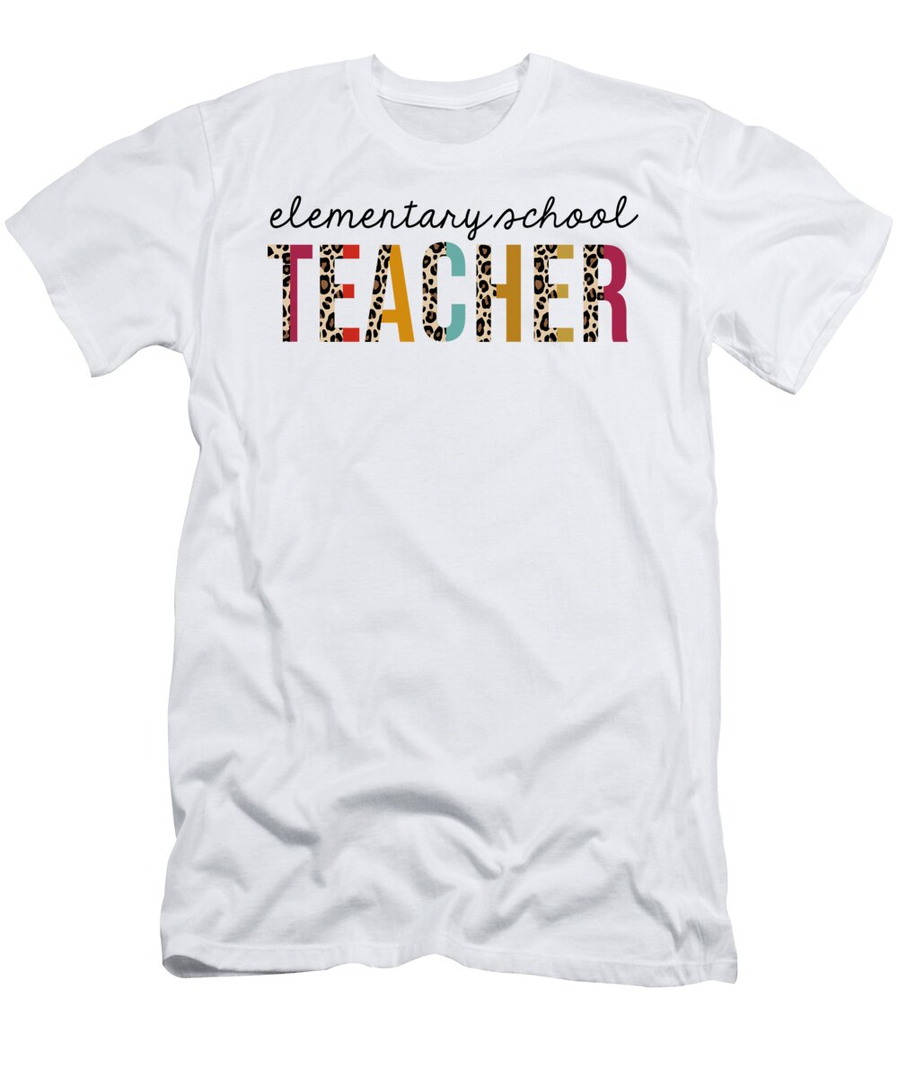1 Elementary School Teacher Leopard Teaching Appreciation Jensen Cena T-Shirt