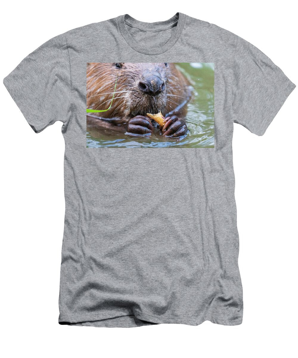 1 European Beaver Feeding in Water Alhama River Ebro Eduardo Blanco Natureplcom T-Shirt