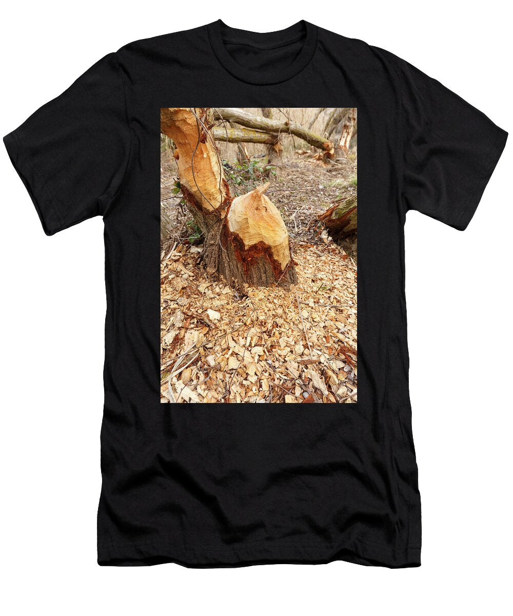 1 European Beaver Gnawed Tree Trunk Alhama River Ebro Eduardo Blanco Natureplcom T-Shirt