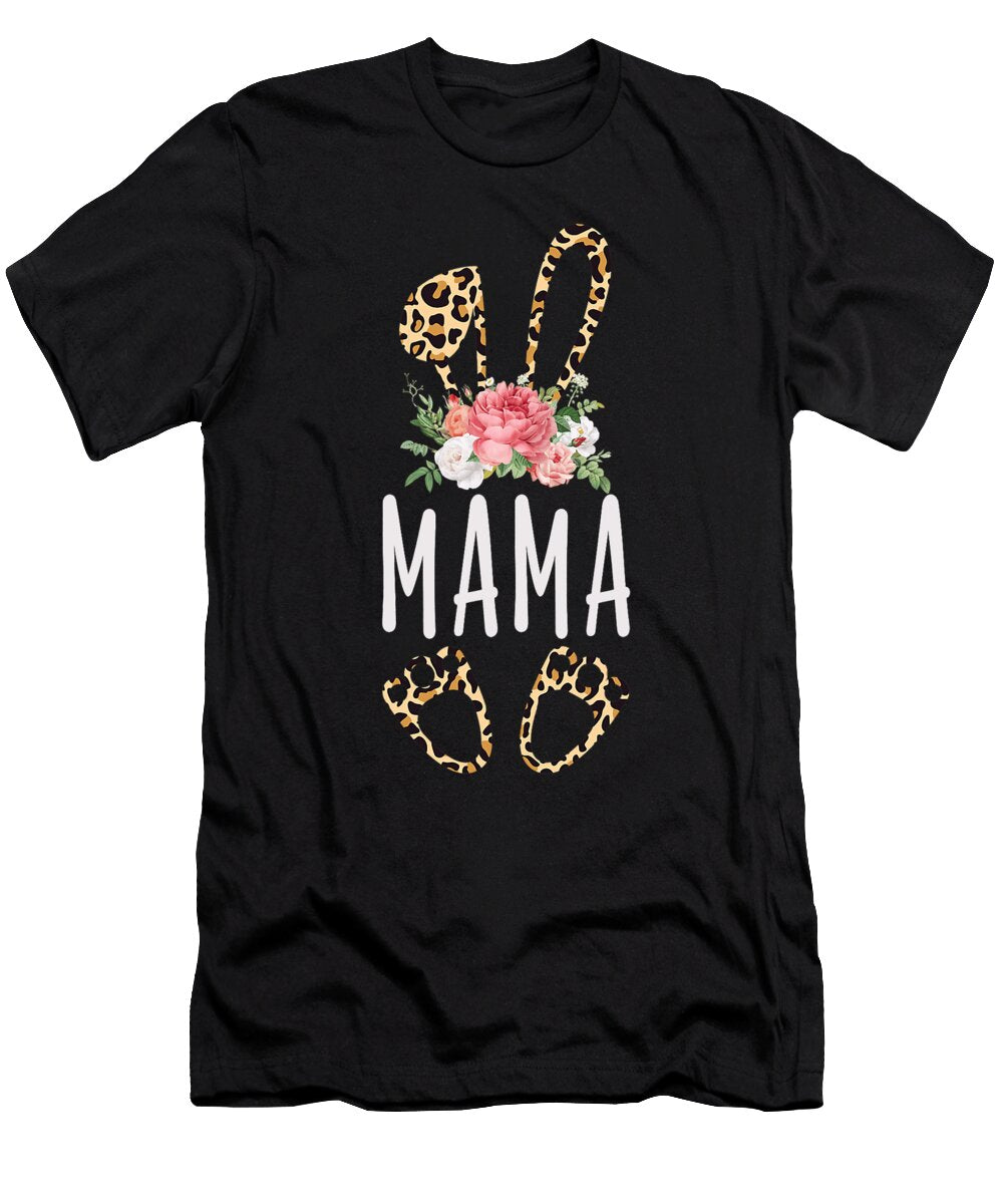 1 Floral Leopard Mama Bunny Gift Happy Easter Mothers Day Dhbubble T-Shirt