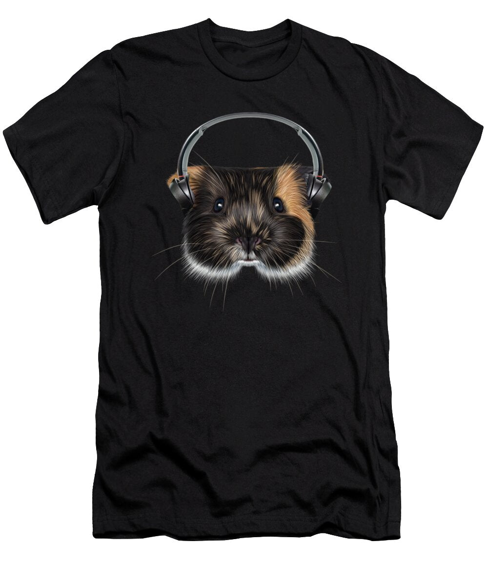 1 Guinea Pig with Headphones Mooon T-Shirt