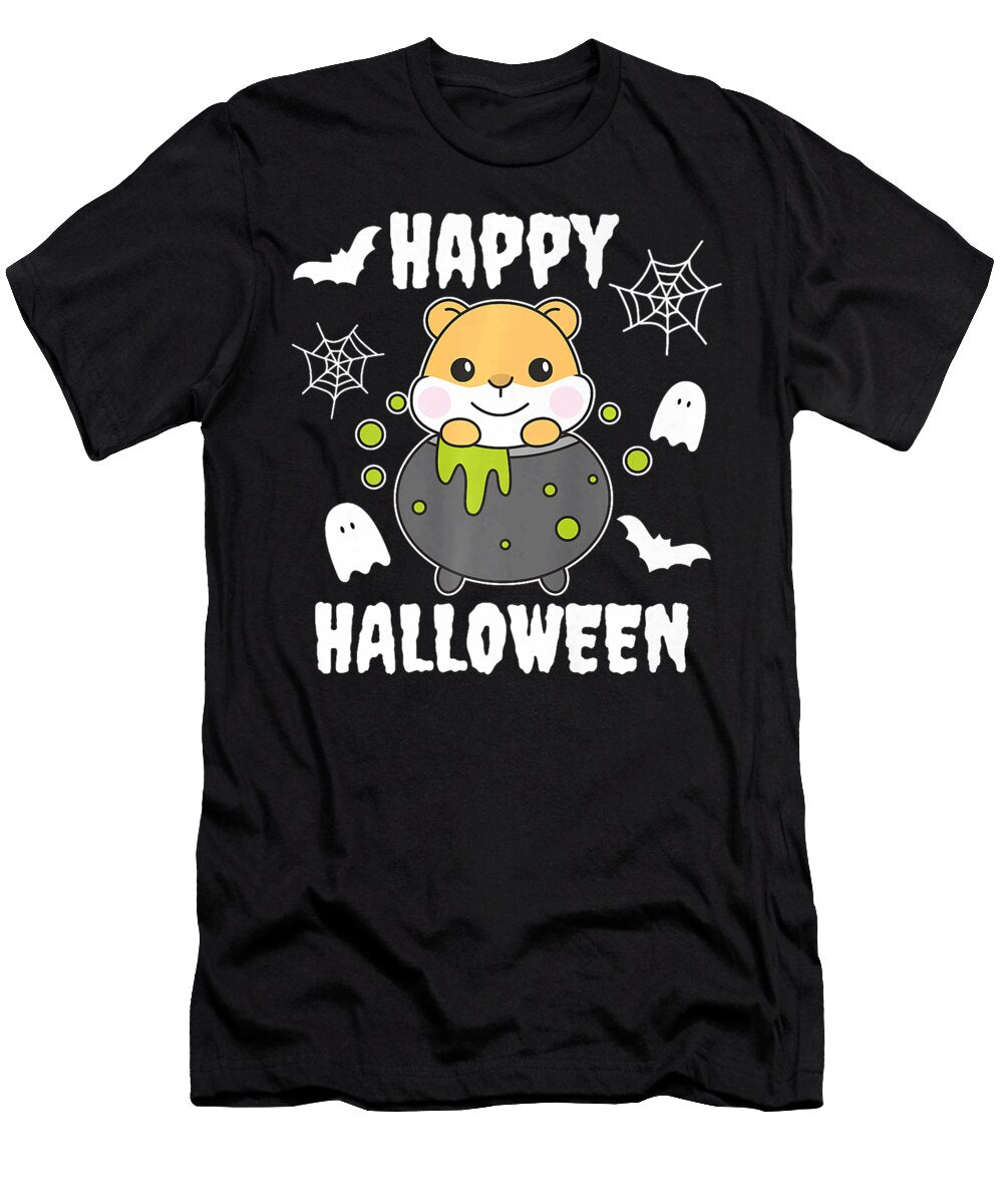1 Hamster Halloween Witchs Cauldron Bat Happy Halloween Thepassionshop T-Shirt