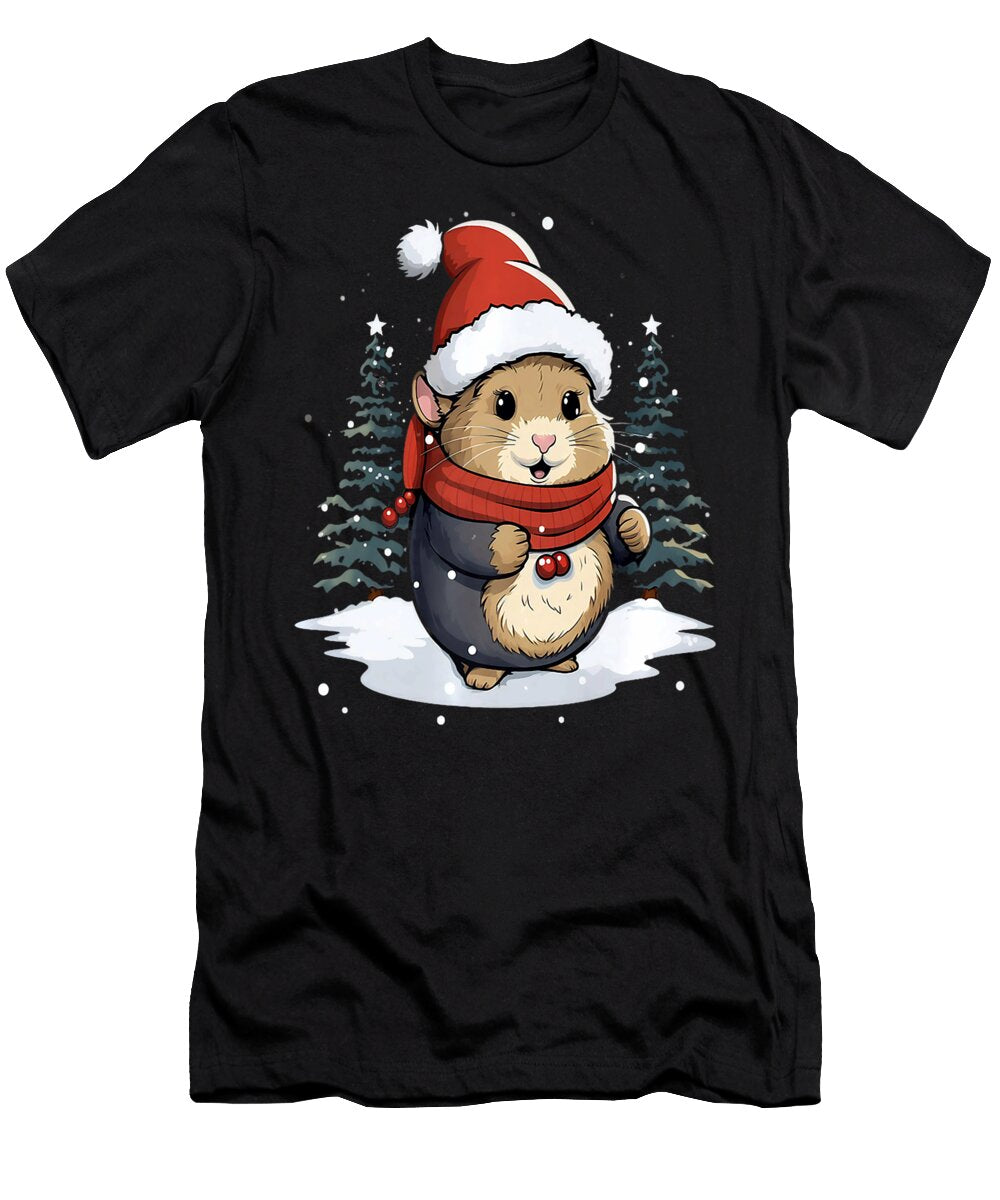 1 Hamster Santa Hat Christmas Tree Winter Snow X Mas Thepassionshop T-Shirt