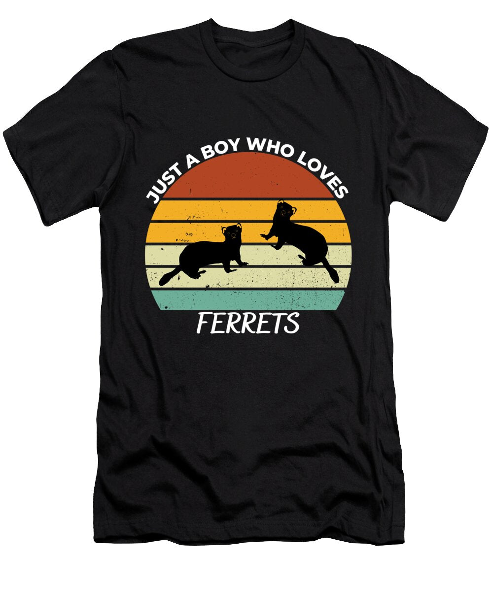 1 Just a Boy Who Loves Ferrets Chomper Designs T-Shirt