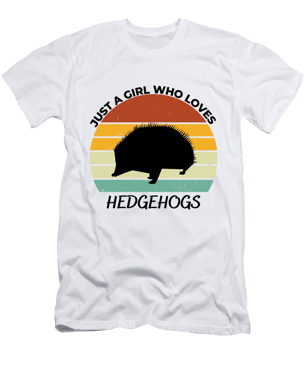 1 Just a Girl Who Loves Hedgehogs Chomper Designs T-Shirt