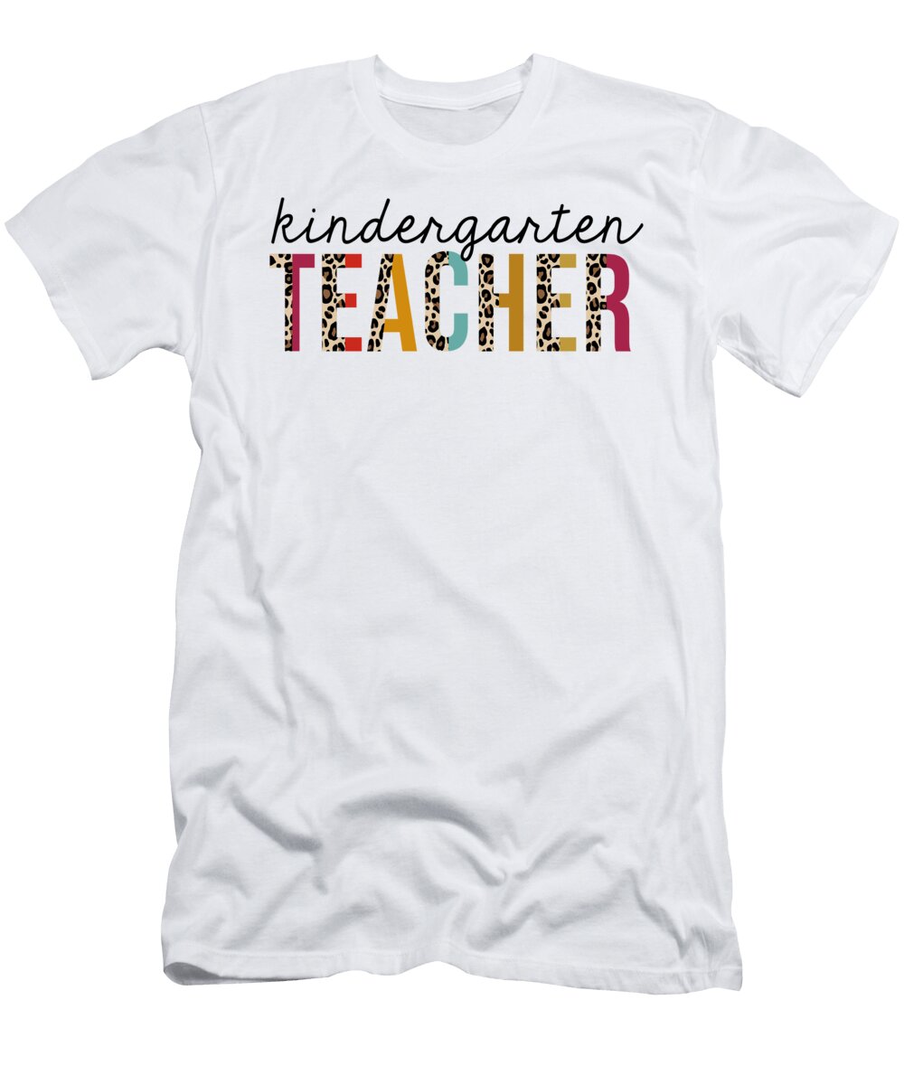 1 Kindergarten Teacher Leopard Funny Teaching Appreciation Jensen Cena T-Shirt