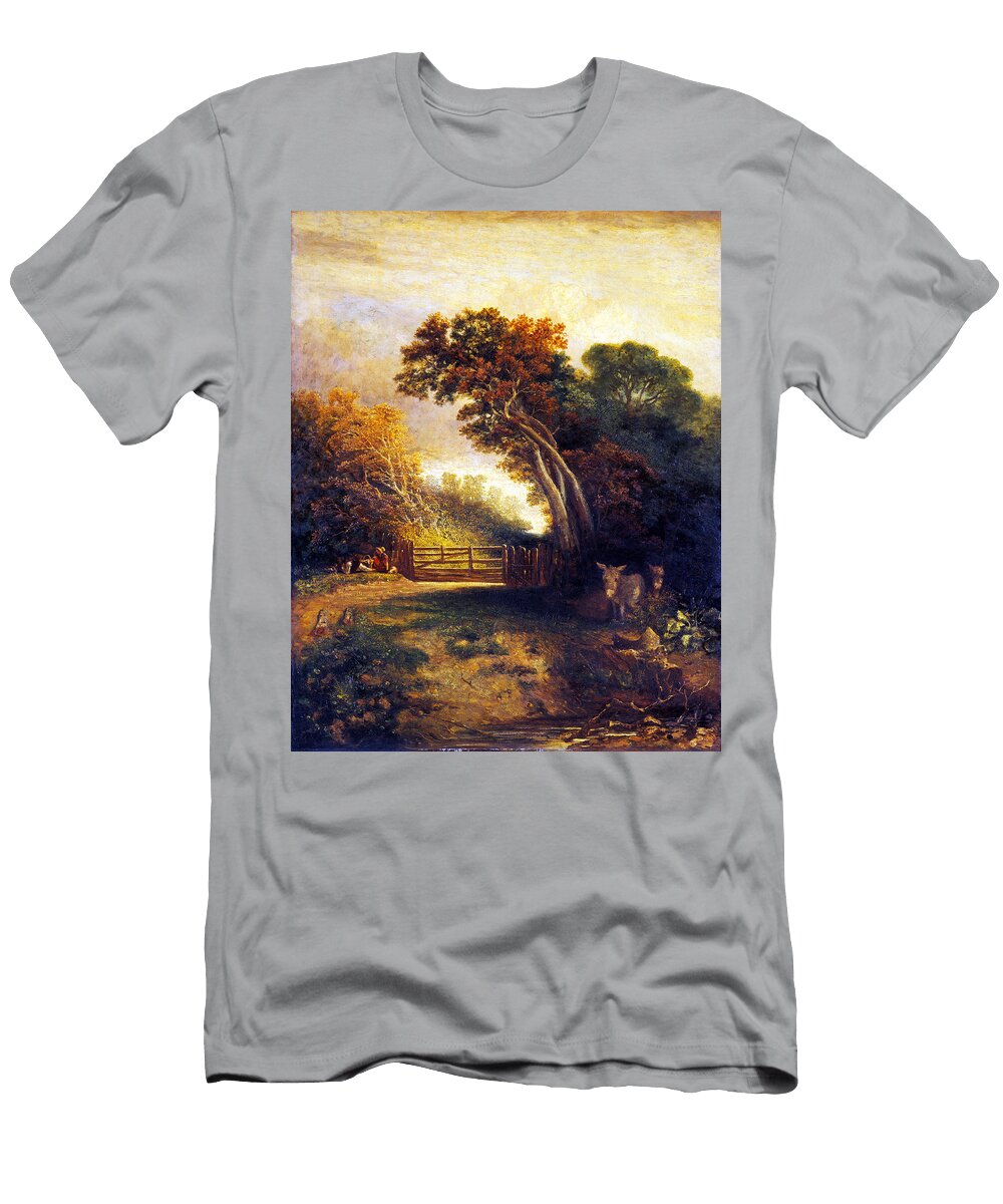 1 Landscape with Picnickers and Donkeys By a Gate Joseph Paul T-Shirt