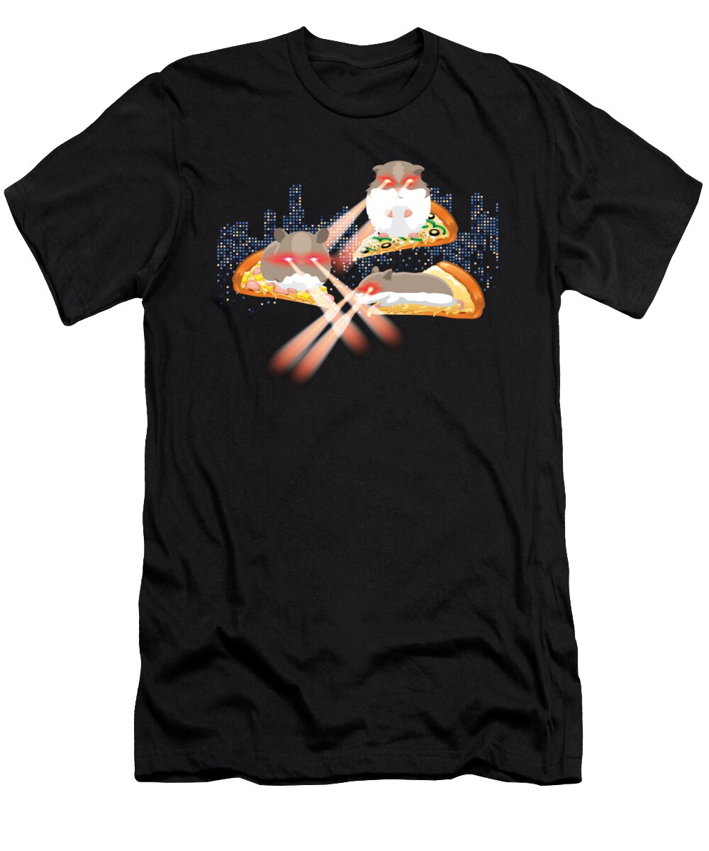 1 Laser Guinea Pig Pizza Space Moon T-Shirt