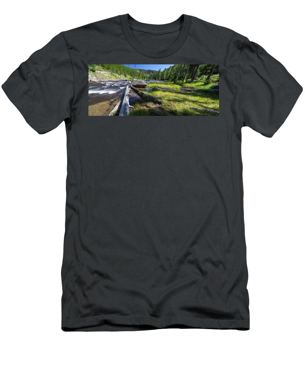 1 Obsidian Creek River in Yellowstone Wyoming Alex Grichenko T-Shirt