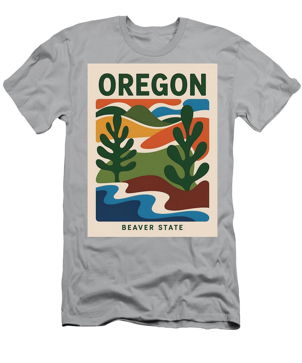 1 Oregon Beaver State Travel Poster Henri Matisse Real Art T-Shirt