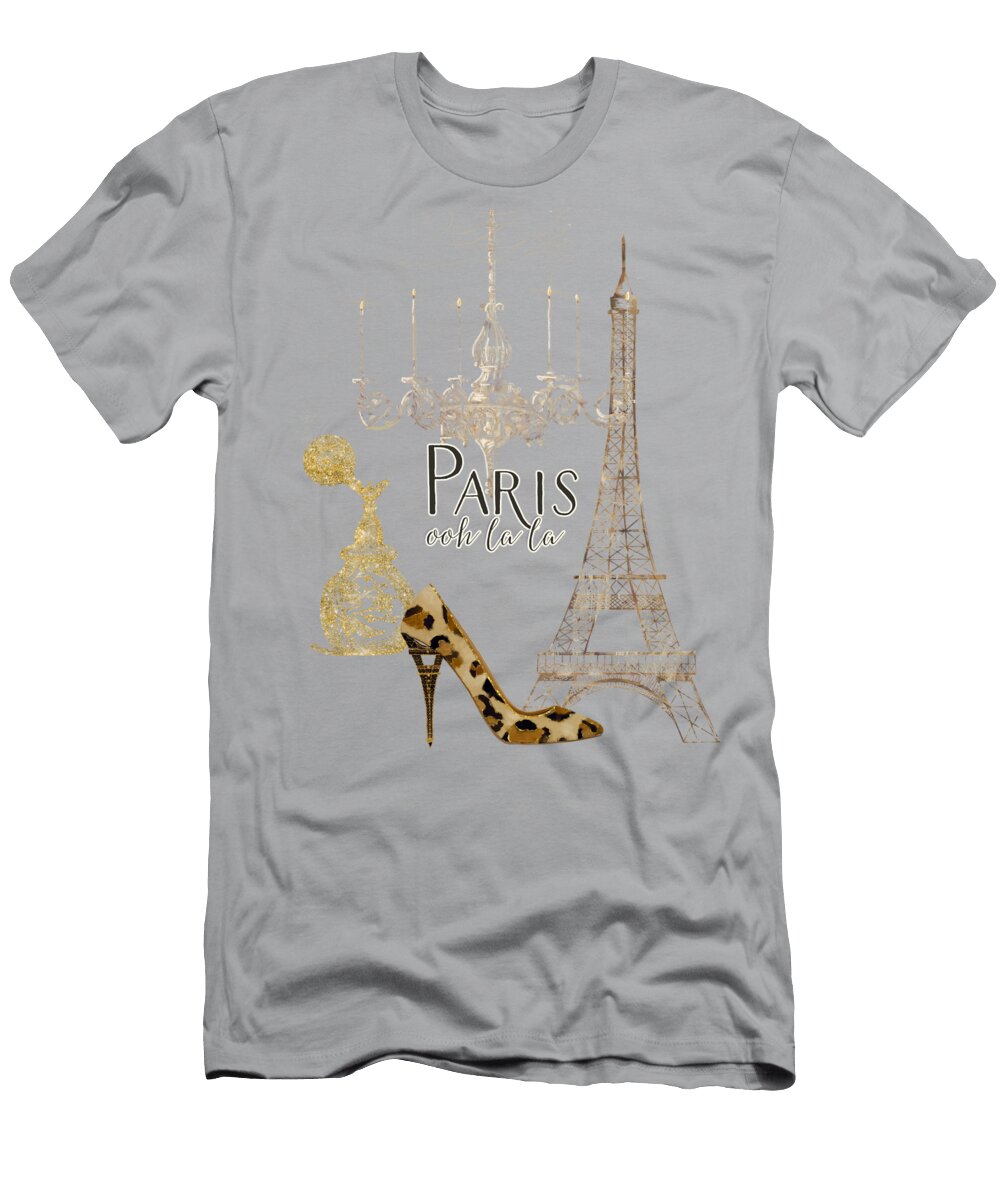1 Paris Ooh LA LA Fashion Eiffel Tower Chandelier Perfume Bottle Audrey Jeanne Roberts T-Shirt