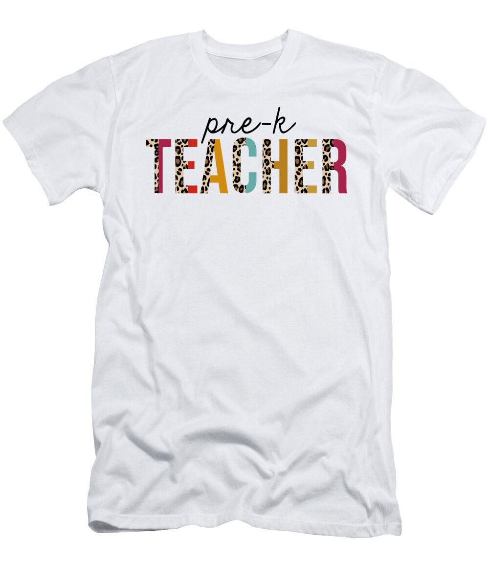 1 Pre K Teacher Leopard Print Funny Teaching Appreciation Jensen Cena T-Shirt