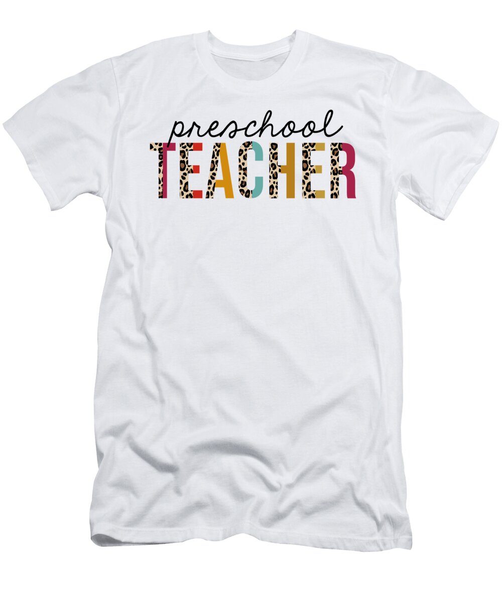 1 Preschool Teacher Leopard Funny Teaching Appreciation Jensen Cena T-Shirt