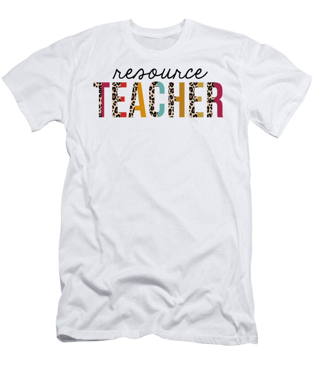 1 Resource Teacher Leopard Print Funny Teaching Appreciation Jensen Cena T-Shirt