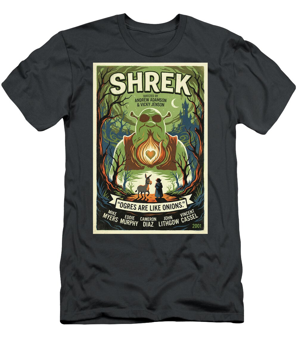 1 Shrek Minimal Movie Poster Retro Film Poster Vintage 2001 Sampadart Gallery T-Shirt