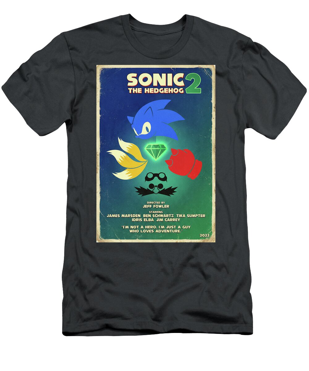1 Sonic the Hedgehog 2 Minimal Movie Poster Retro Film Poster Vintage 2022 Sampadart Gallery T-Shirt