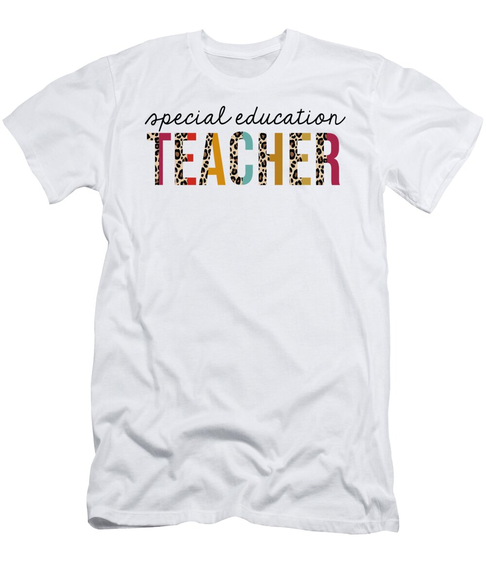 1 Special Education Teacher Leopard Teaching Appreciation Jensen Cena T-Shirt