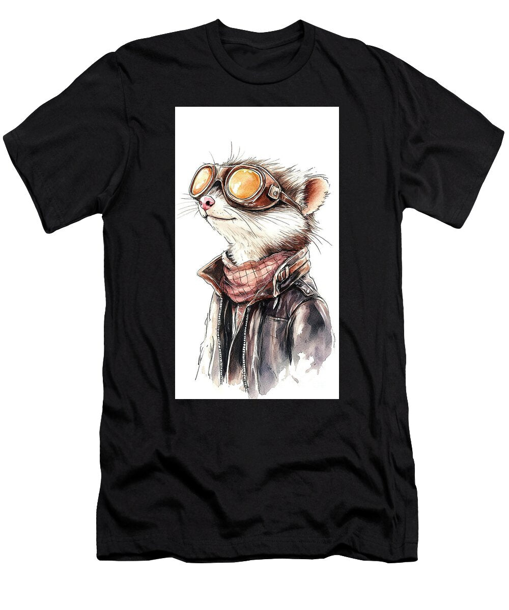 1 Stylish Raccoon in Aviator Glasses Clint Mclaughlin T-Shirt
