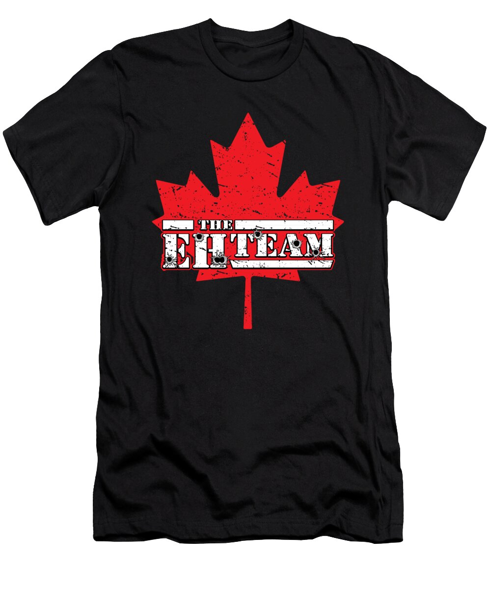 1 the Eh Team Funny Maple Leaf Flag Gift for Canadians Martin Hicks T-Shirt