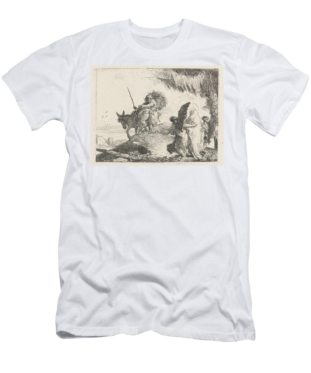 1 the Flight with Madonna At Right Supported By Angels Giovanni Domenico Tiepolo T-Shirt