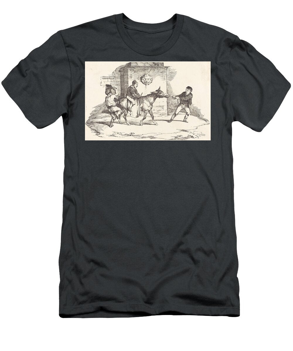 1 Three Children Playing with a Donkey Trois Enfants Jouant Avec Un Ane Th Odore G Ricault Nicolas Toussaint Charlet T-Shirt