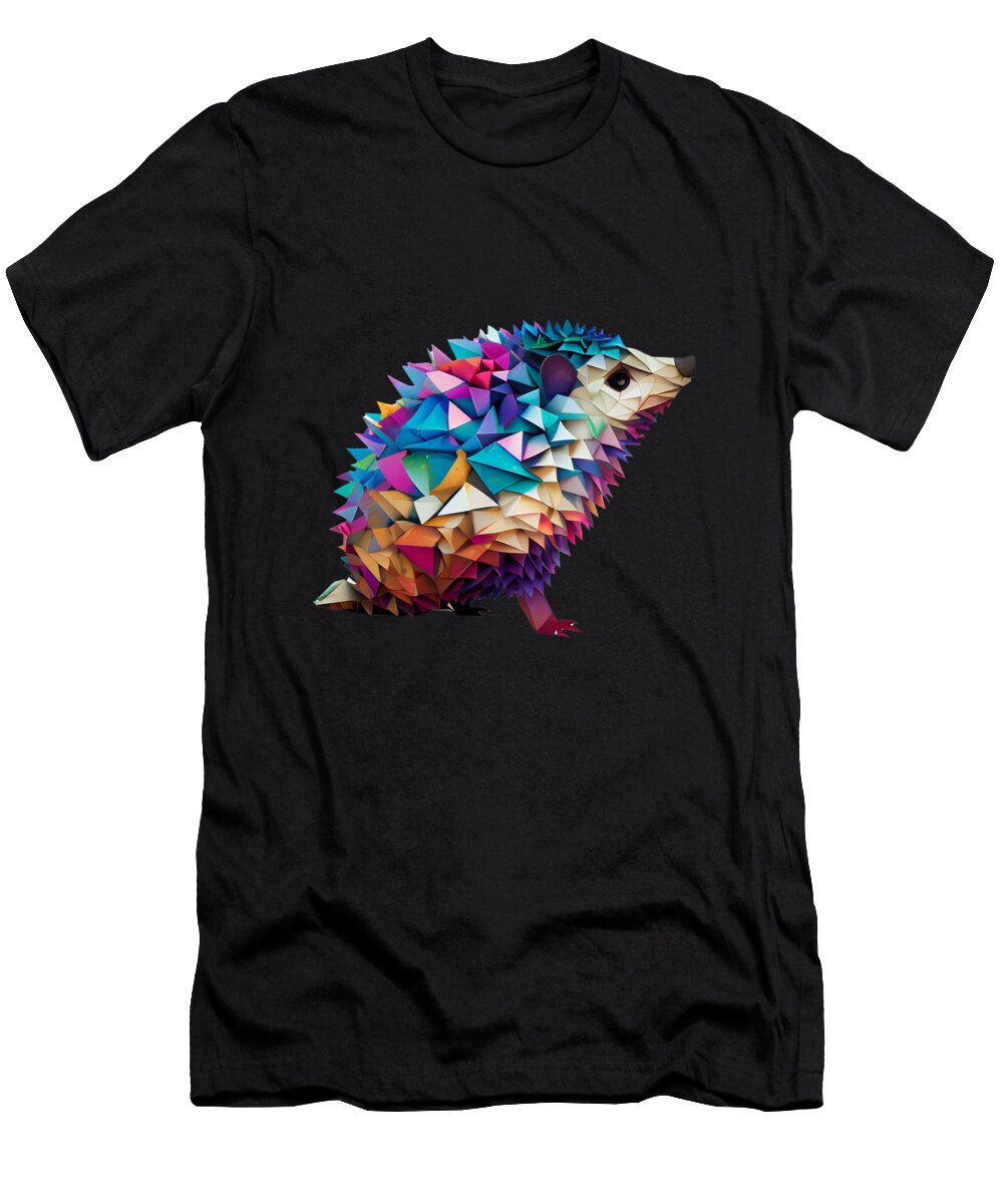1 Vibrant Origami Hedgehog About Passion Art T-Shirt
