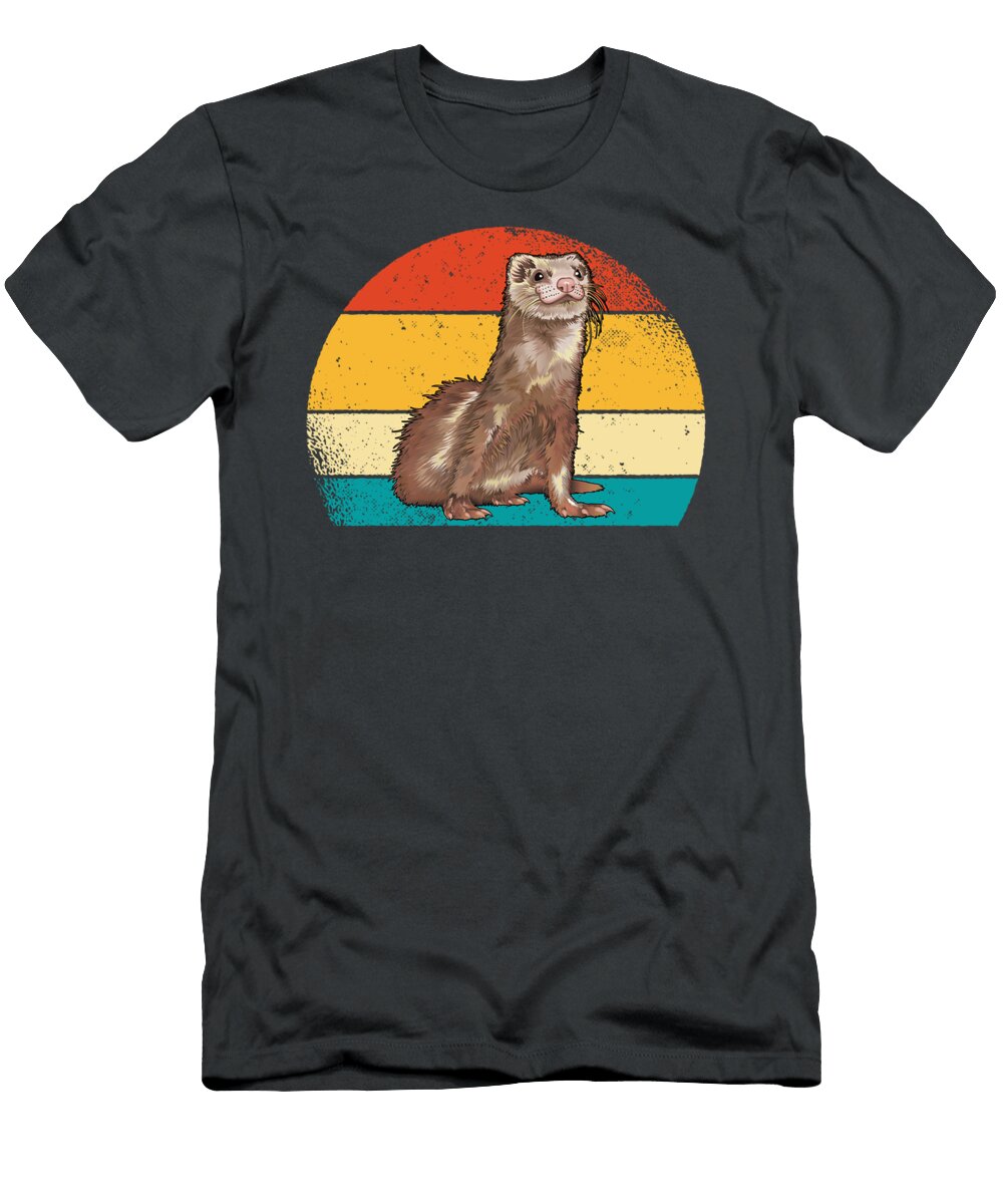 1 Vintage Sunset Ferret I Love My Ferret Finlay Heidi T-Shirt