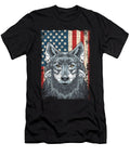 1 Wolf 4th of July American Flag Howling Wolves Under Moon Alessandra Roth T-Shirt