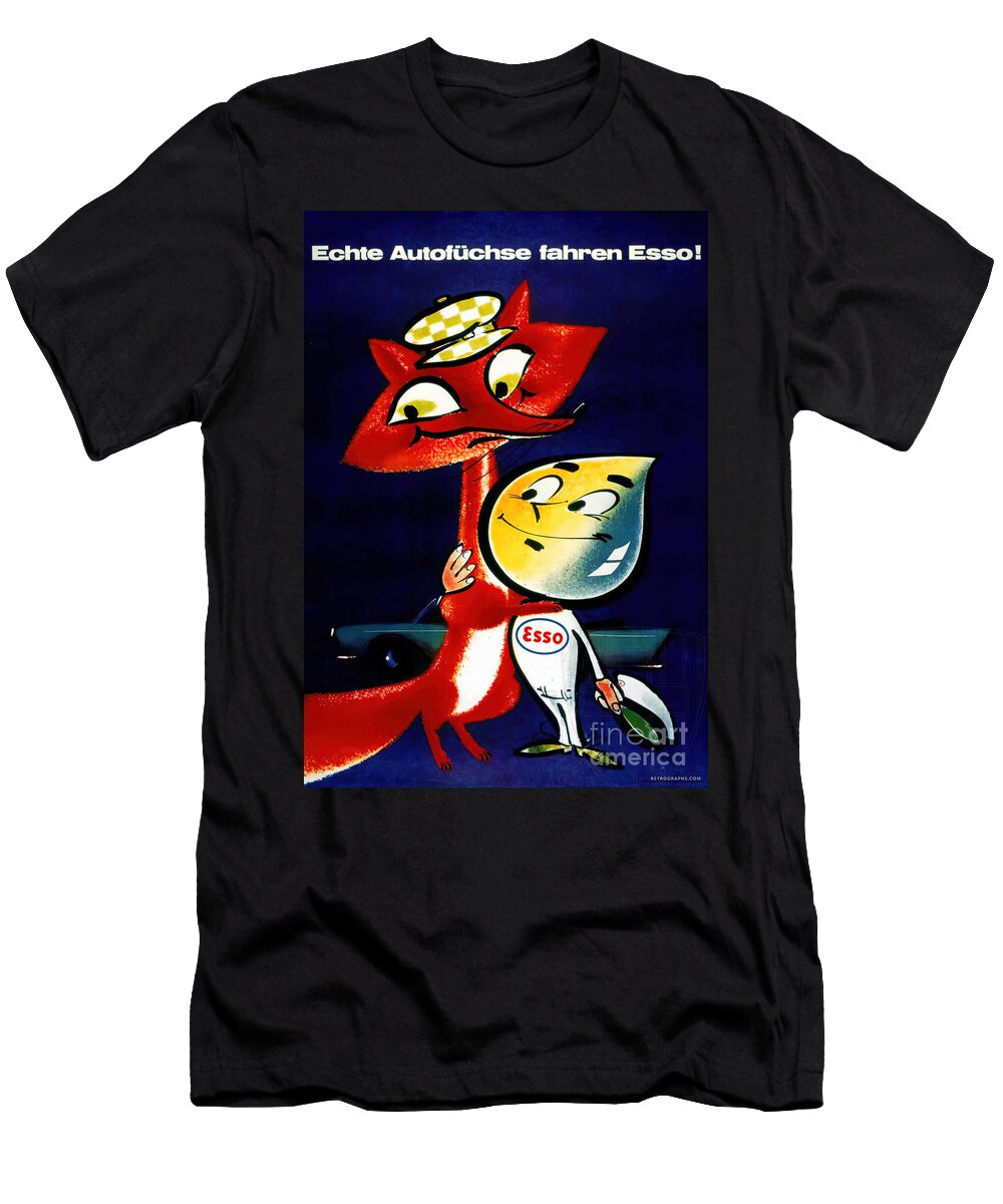 1960s German Advertisement for Esso with Coyote Retrographs T-Shirt