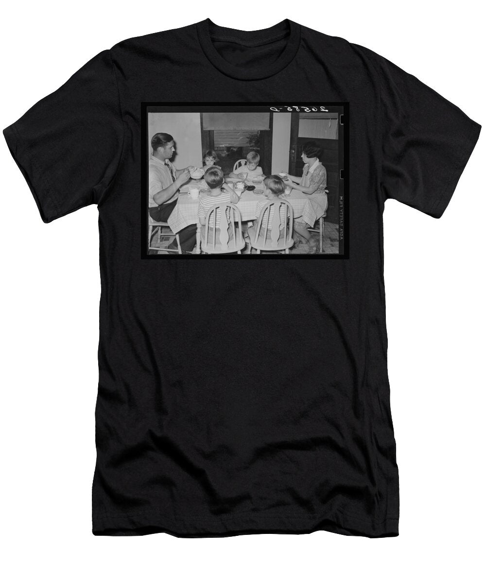 2 1938 Aliquippa Pennsylvania the Clifford Shorts Family At Dinner Medium Format Negative By Art Celestial Images T-Shirt