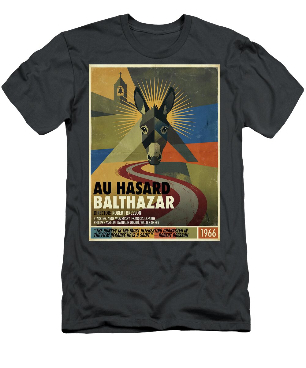2 Au Hasard Balthazar Minimal Vintage Style Movie Poster High Quality 1966 Sampadart Gallery T-Shirt
