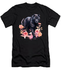 2 Black Panther Cat Pastel Flowers Safari Watercolor Heidi Joyce T-Shirt