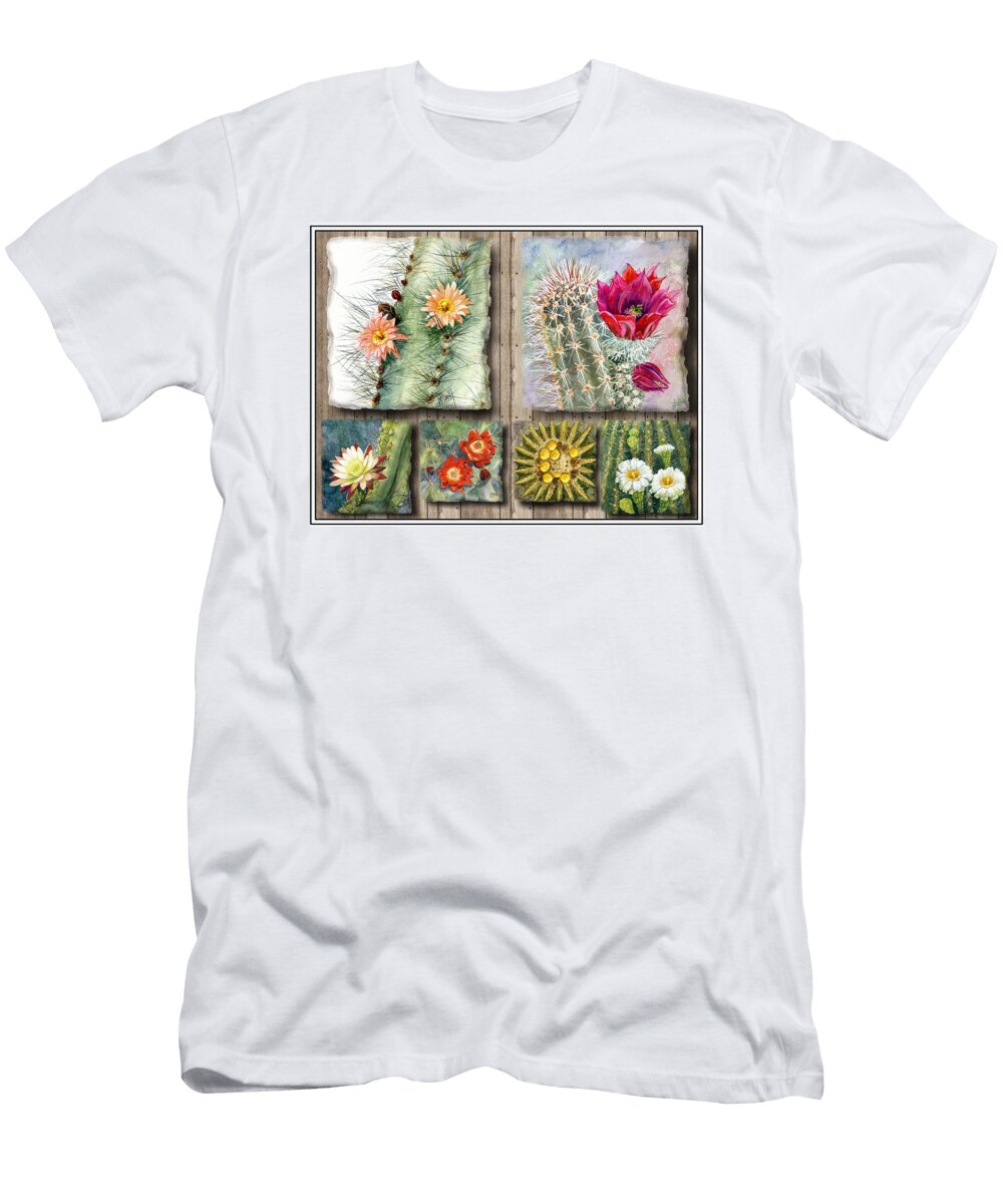 2 Cactus Collage Marilyn Smith T-Shirt
