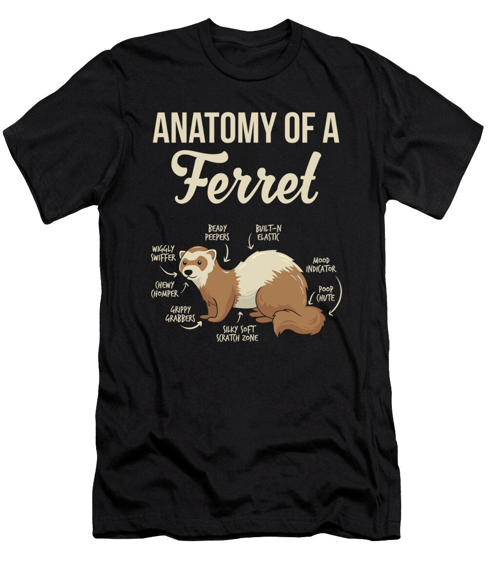 2 Ferret Anatomy Funny Animal Lover Furry Wildlife Gift Haselshirt T-Shirt