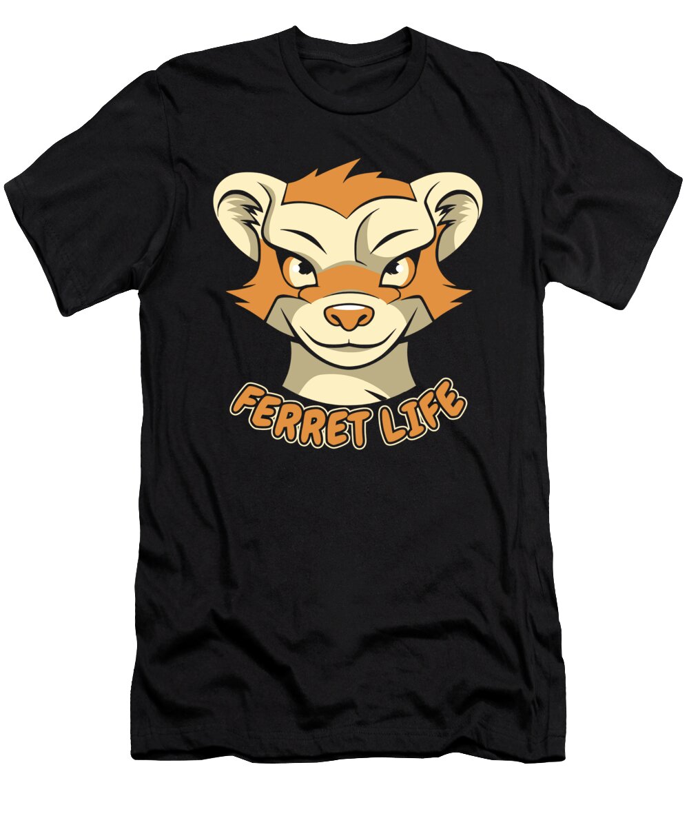 2 Ferret Animal Furry Weasel Ferret Crazy Squirrel T-Shirt