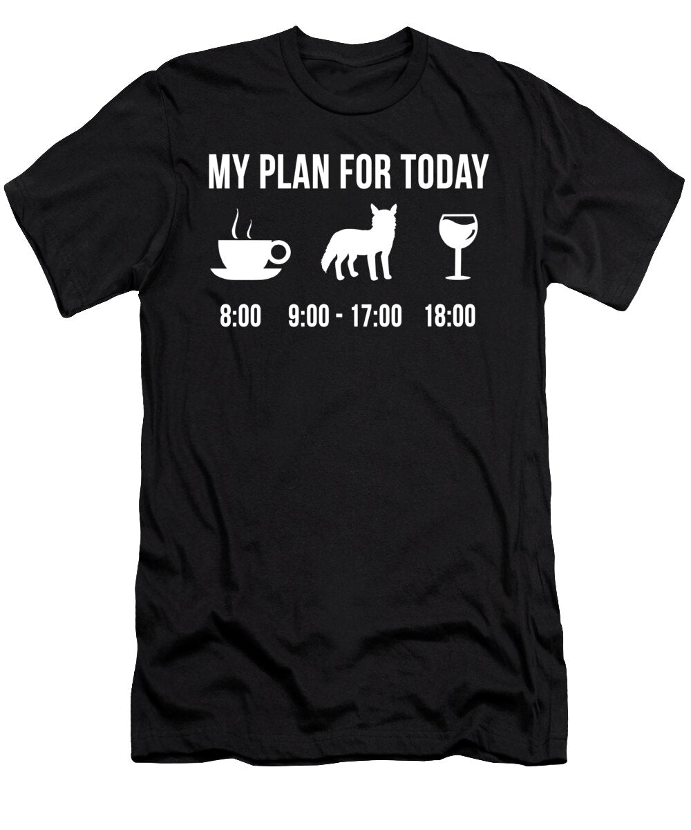 2 Funny Wild Coyote Hunting Hunter My Plan for Today Lukas Davis T-Shirt