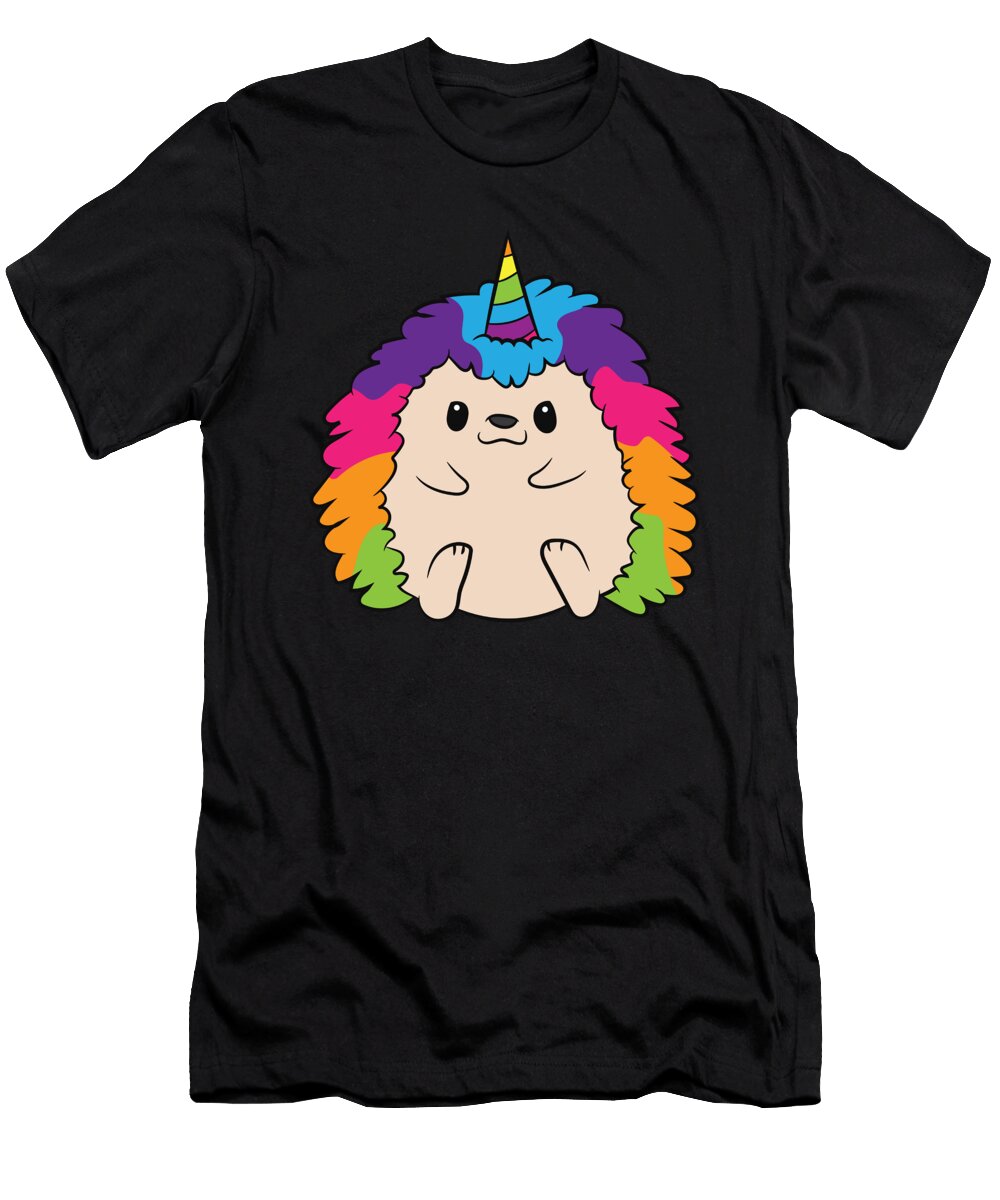 2 Hedgehog Unicorn Rainbow Hedgehog Eq Designs T-Shirt