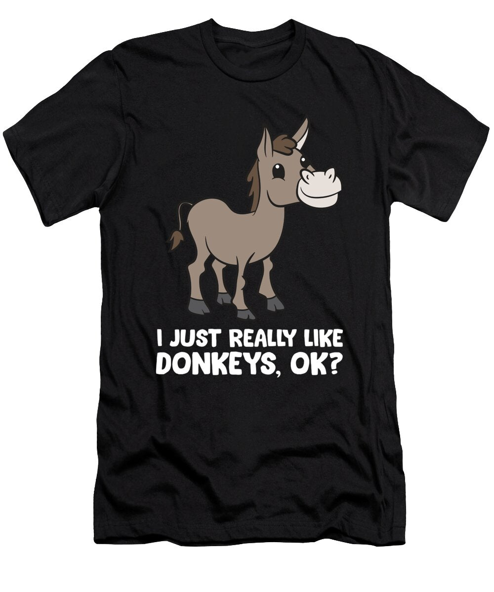 2 I Just Really Like Donkeys Okay Funny Donkey Eq Designs T-Shirt