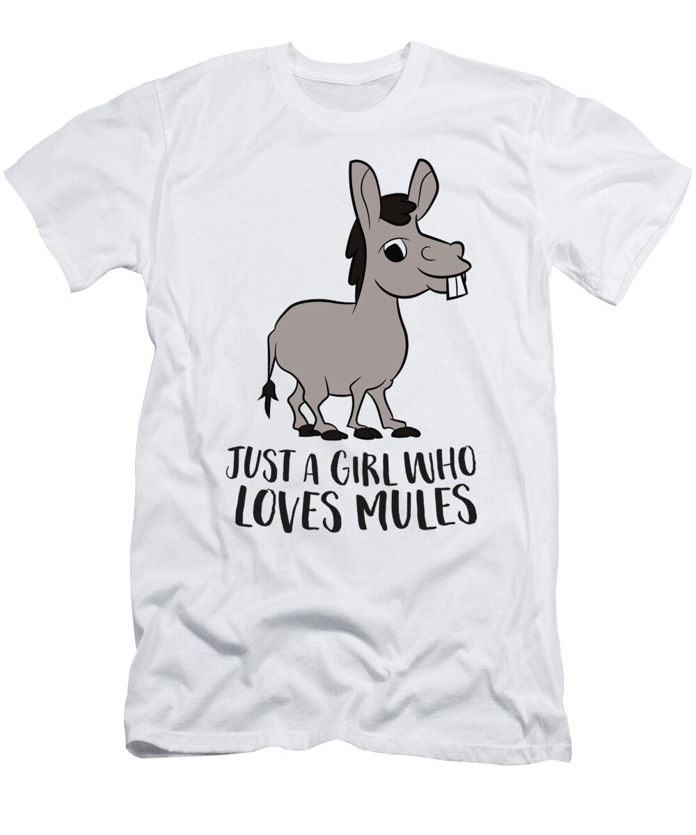 2 Just a Girl Who Loves Mules Cute Mule Girl Eq Designs T-Shirt