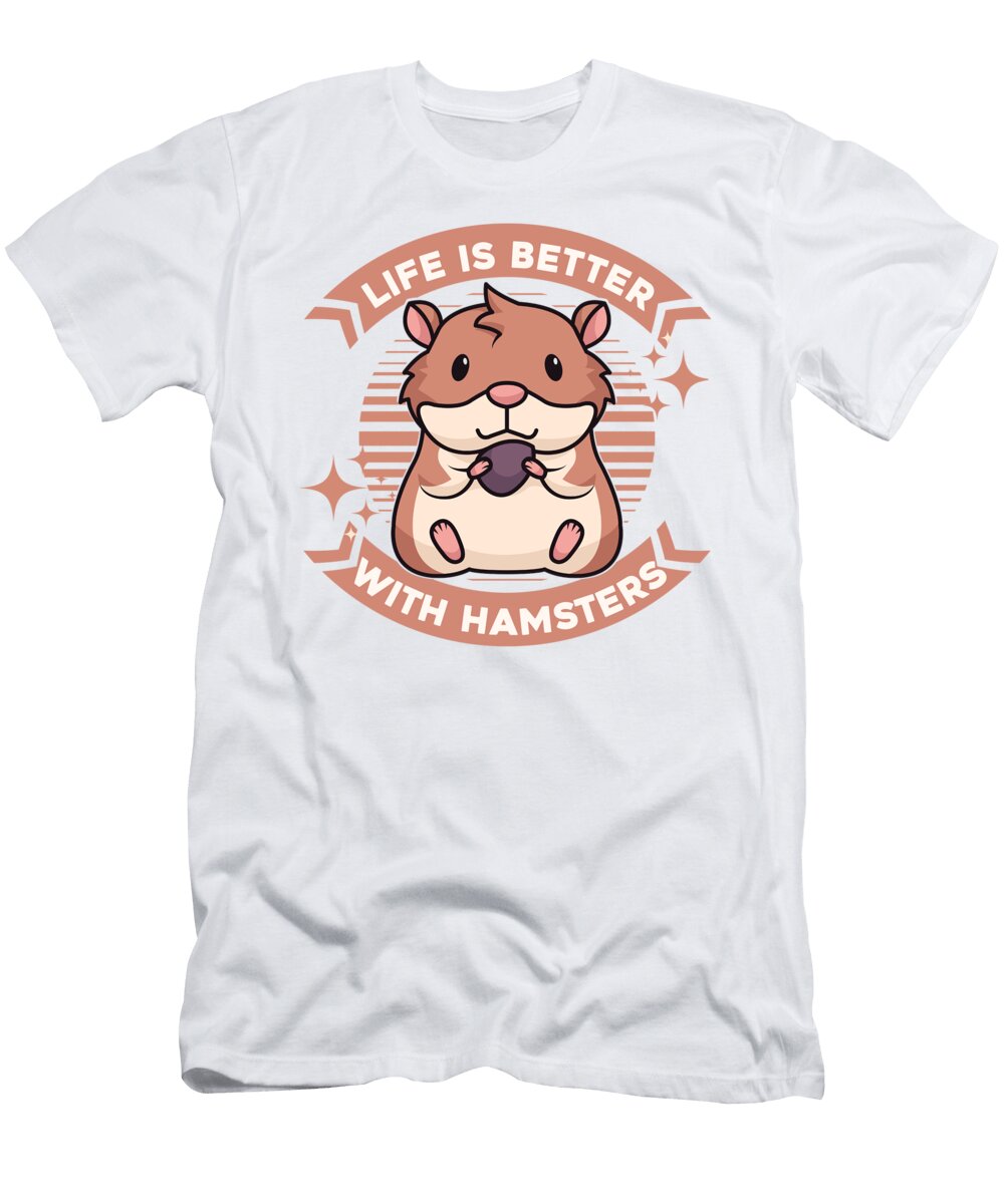 2 Life Is Better with a Hamster Dwarf Syrian Golden Hamster Graphics Lab T-Shirt
